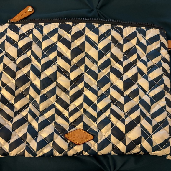 MZ Wallace Navy and Cream Quilted Pouch - Picture 3 of 3